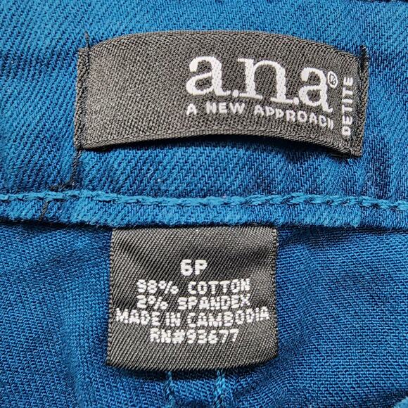 Ana Jeans Womens 6P PETITE Blue Green Mid Rise Crop Capri Stretch Denim Casual - Picture 5 of 12